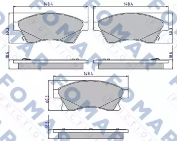 FOMAR FRICTION fo895681 -  Комплект тормозных колодок, дисковый тормоз